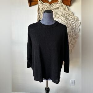 Cut Loose Black Women's Linen Knit Crew Neck Sweater Size L/XL